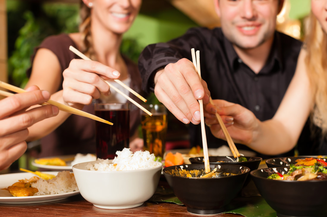 Group Eating with Chopsticks