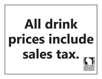 All Drink Prices Include Sales Tax Poster
