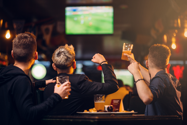 Men Watching Sports in Bar