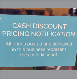 Cash Discount Sign